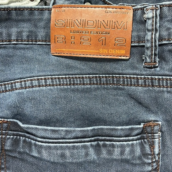 Sin Denim "Lucifer" slim fit Dark Blue Denim Jeans 38/33 - Picture 5 of 7
